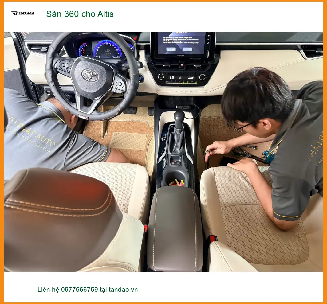 Anh Minh lắp Sàn 360 cho Toyota Altis tại Quận Phú Nhuận để bảo vệ sàn xe hiệu quả