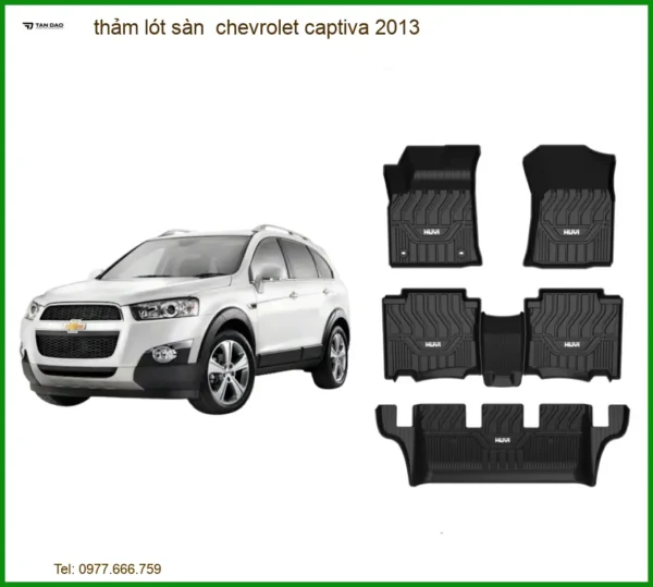 Thảm Lót Sàn Chevrolet Captiva 2013 Cao Cấp - Tăng Thẩm Mỹ, Dễ Vệ Sinh
