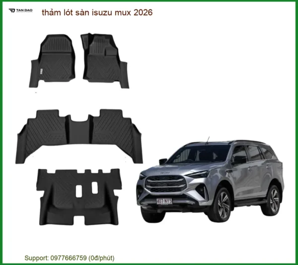 Thảm Lót Sàn Isuzu Mu-x 2026 Cao Cấp - Tăng Thẩm Mỹ, Dễ Dàng Vệ Sinh