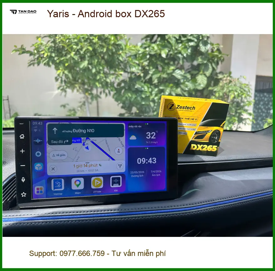 Anh Minh lắp Android box DX265 cho Yaris tại Hóc Môn vì màn hình zin quá nhàm chán ảnh thực tế 2