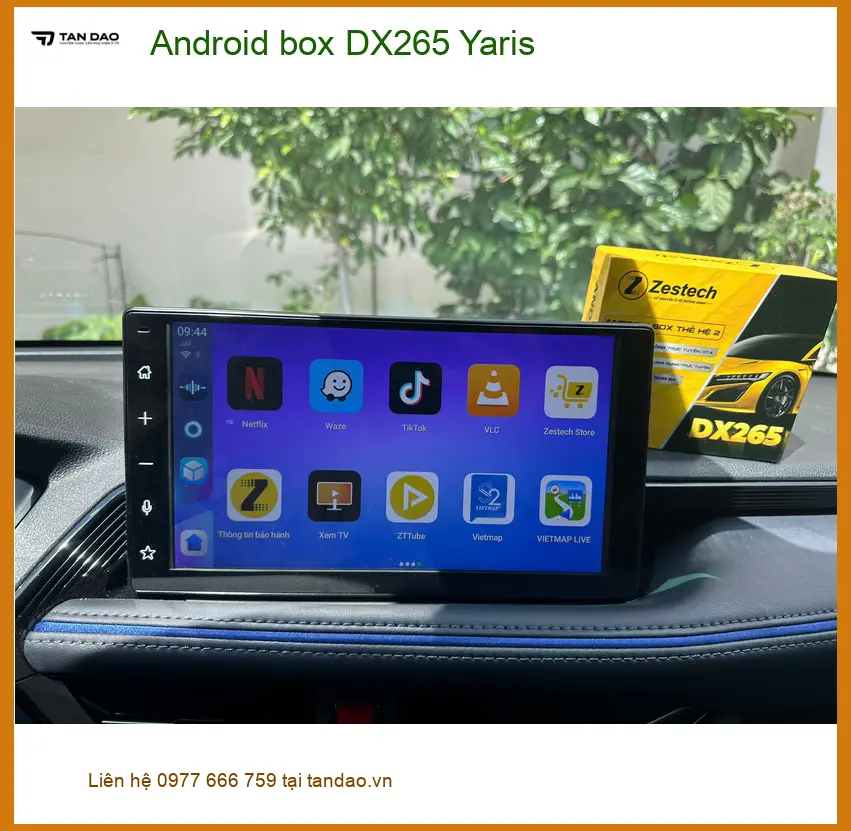 Chú Tuấn Anh lắp Android box DX265 cho Yaris ở Bình Chánh không cần thay màn zin