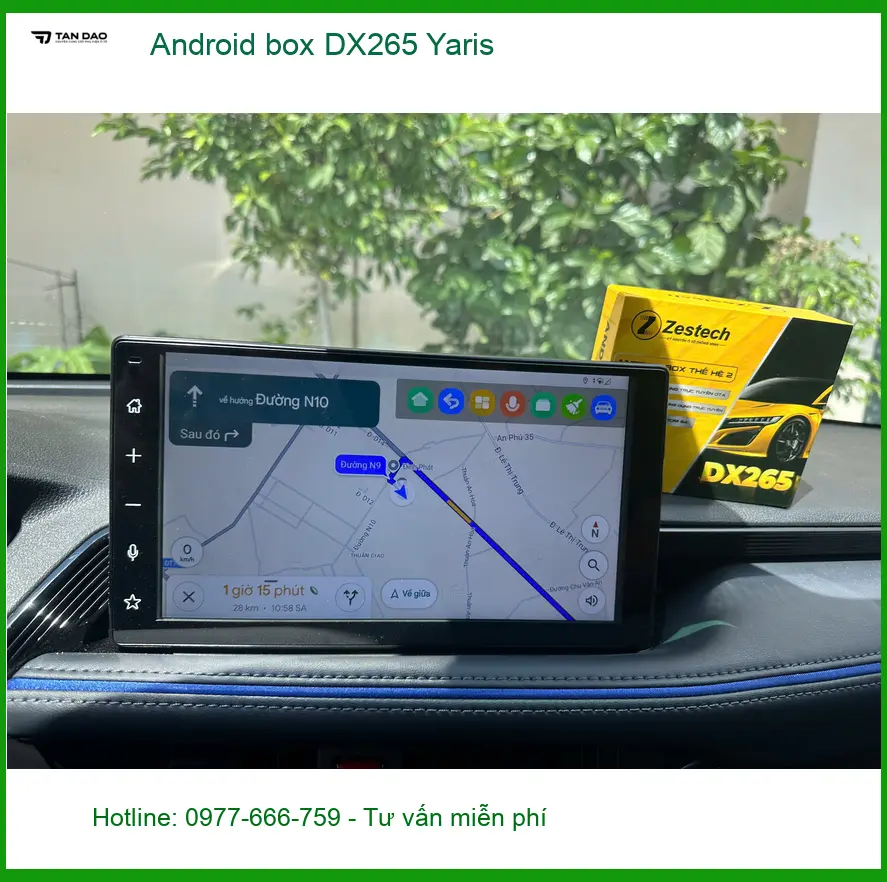 Anh Minh lắp Android box DX265 cho Yaris tại Quận 10 để giải trí trên xe khi chờ đón con ảnh thực tế 2