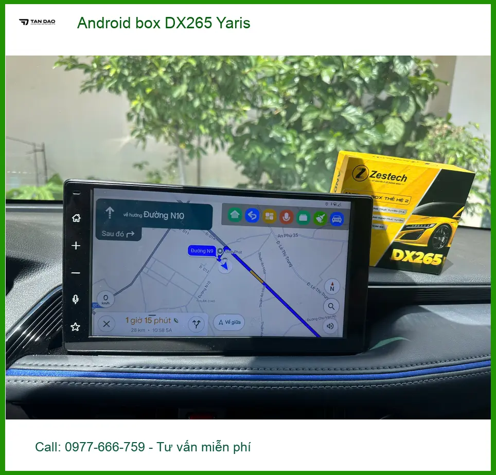 Anh Hoàng An lắp Android box DX265 cho Toyota Yaris tại Cần Giờ để giải trí trên xe ảnh thực tế 4