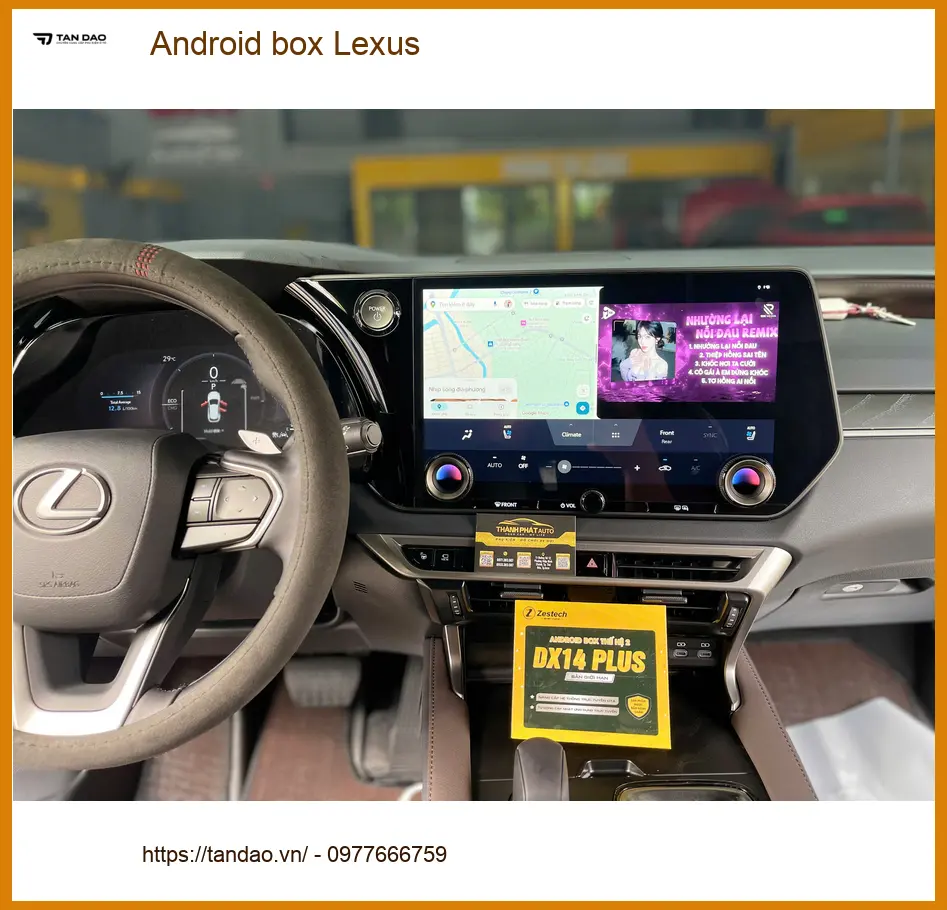 Bác Cường lắp Android box Lexus RX350 tại Thủ Đức cho cháu nội xem hoạt hình ảnh thực tế 2