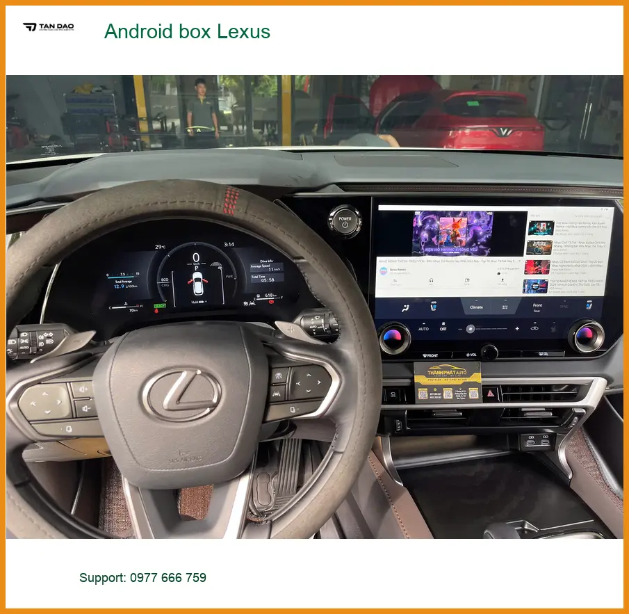 Bác Cường lắp Android box Lexus RX350 tại Thủ Đức cho cháu nội xem hoạt hình ảnh thực tế 3