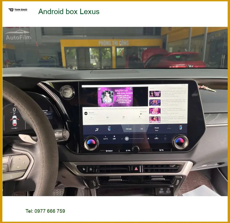 Bác Cường lắp Android box Lexus RX350 tại Thủ Đức cho cháu nội xem hoạt hình ảnh thực tế 4