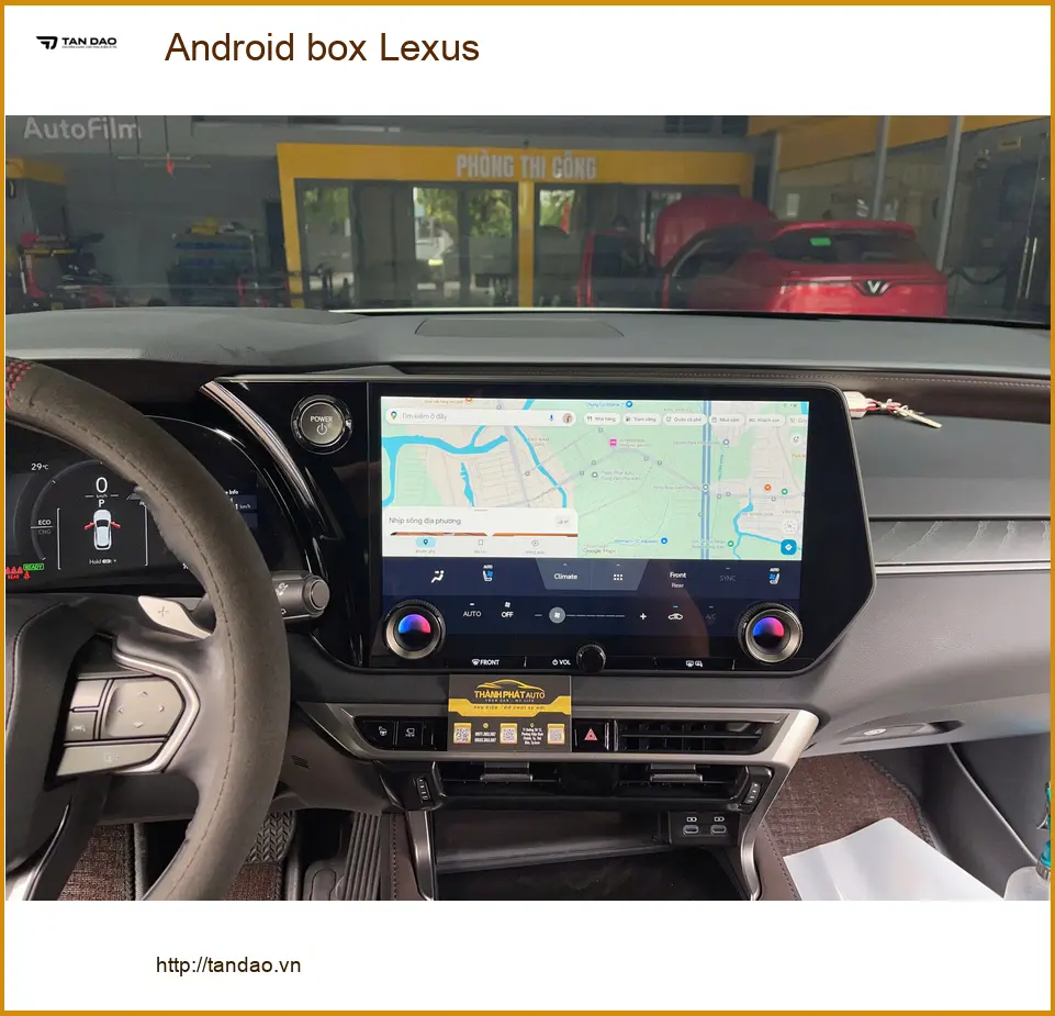 Bác Cường lắp Android box Lexus RX350 tại Thủ Đức cho cháu nội xem hoạt hình ảnh thực tế 5