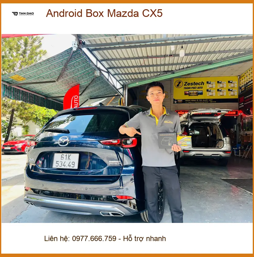 Chị Thảo lắp Android Box Mazda CX5 tại Quận 9 để biến màn zin thành Smart TV ảnh thực tế 2