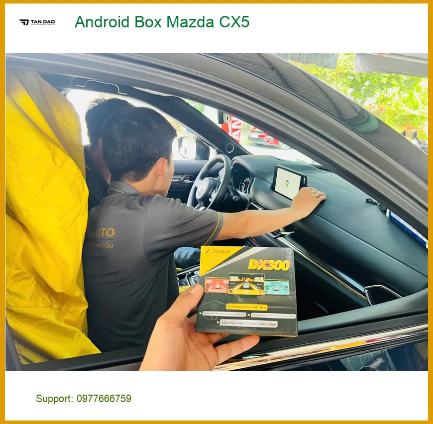 Chị Thảo lắp Android Box Mazda CX5 tại Quận 9 để biến màn zin thành Smart TV ảnh thực tế 3