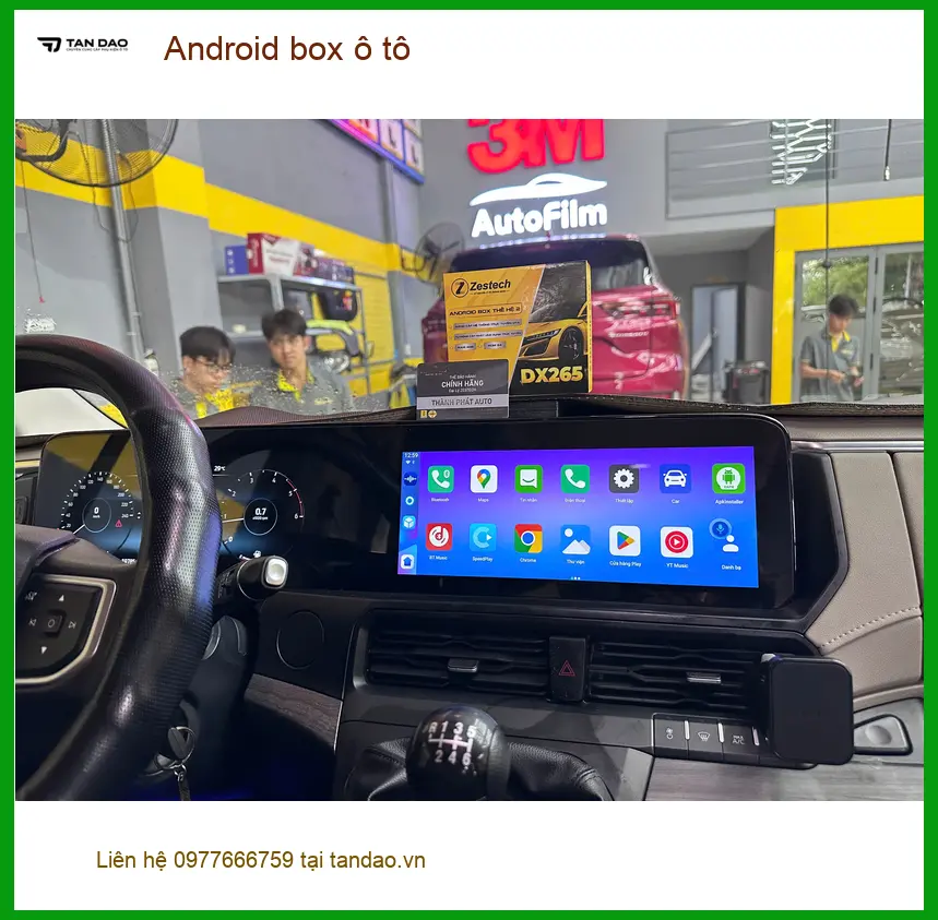Chú Quang lắp Android box ô tô cho Hyundai SantaFe tại Củ Chi để giải trí trên xe ảnh thực tế 3