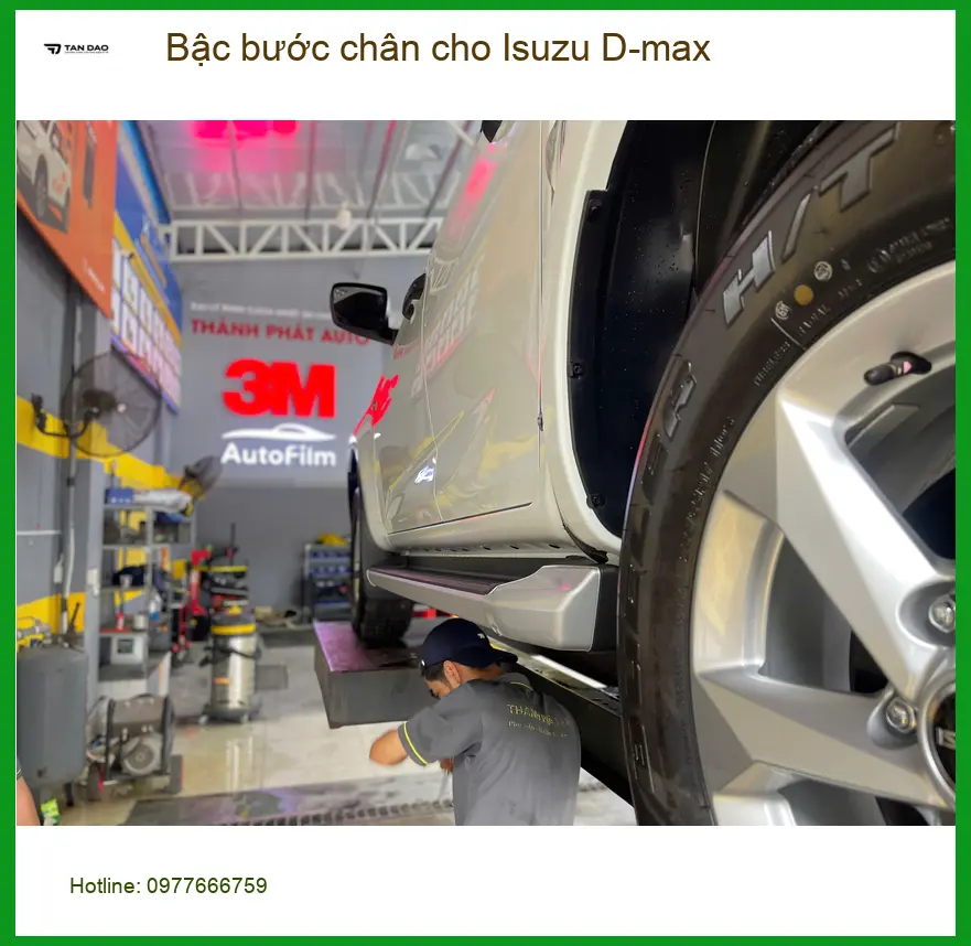 Anh Quang lắp bậc bước chân cho Isuzu D-max tại Quận 7 vì thường xuyên chở đồ cồng kềnh