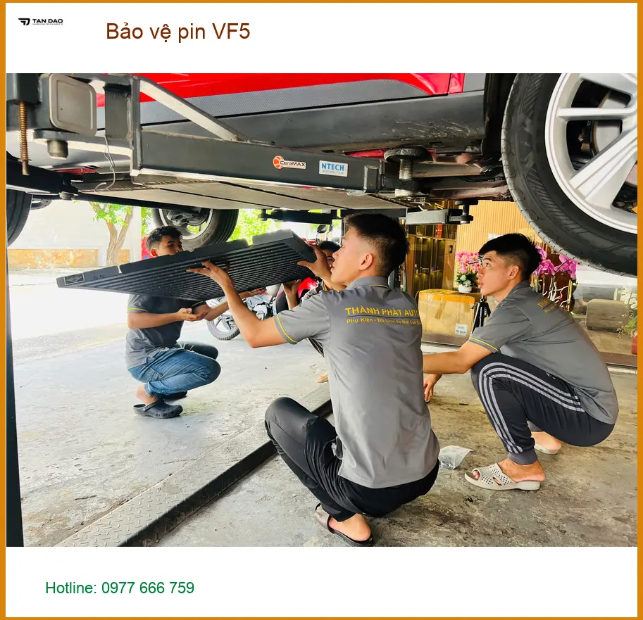 Anh Minh bảo vệ pin VinFast VF5 tại Quận Tân Phú để đảm bảo tuổi thọ