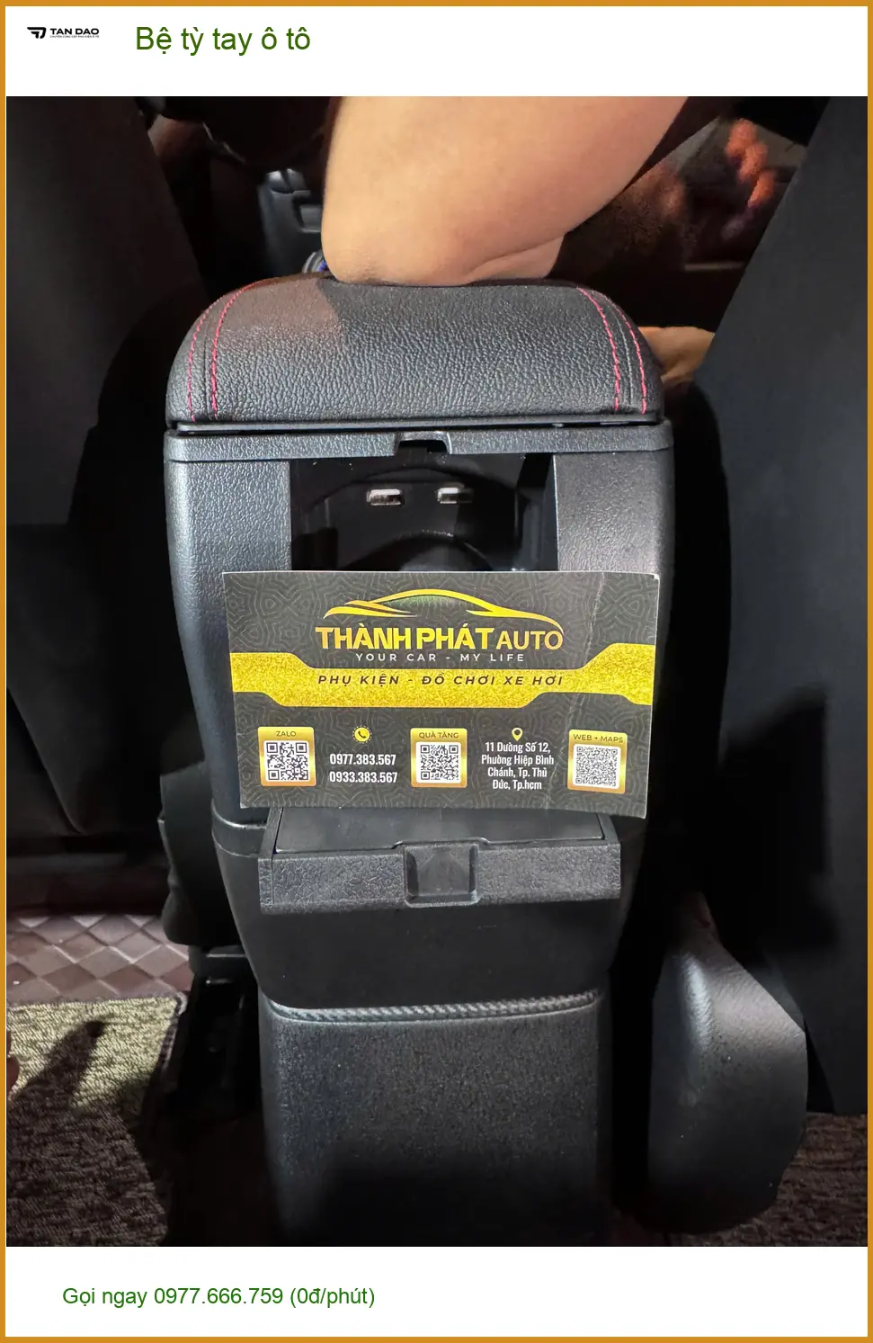 Chị Minh Thư lắp bệ tỳ tay ô tô Hyundai Accent tại Bình Chánh vì tay lái đường dài mỏi ảnh thực tế 4