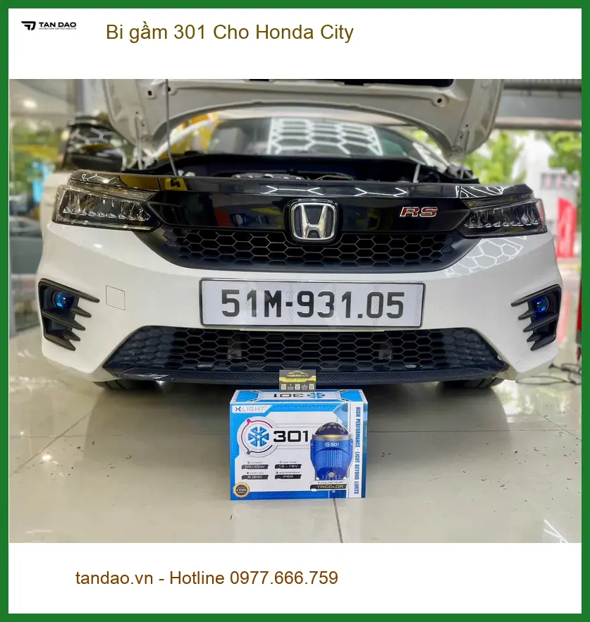 Anh Khải lắp Bi gầm 301 cho Honda City tại Quận 9 vì đèn xe cũ quá yếu khi trời tối