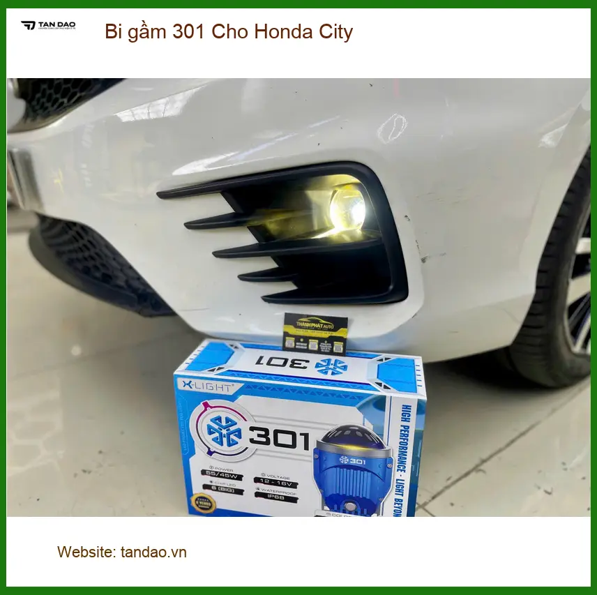 Anh Khải lắp Bi gầm 301 cho Honda City tại Quận 9 vì đèn xe cũ quá yếu khi trời tối ảnh thực tế 3