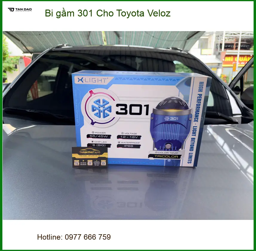 Anh Tài lắp bi gầm 301 cho Toyota Veloz tại Hóc Môn để đi đêm an toàn hơn