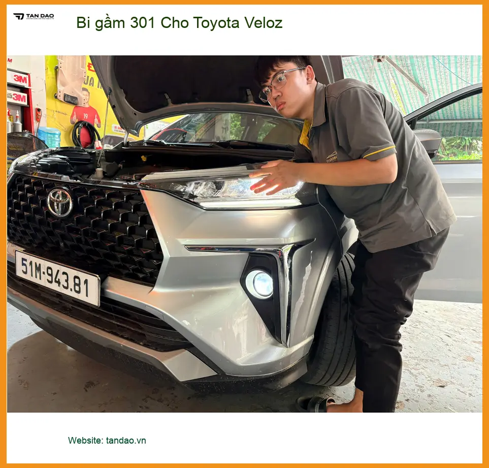 Anh Tài lắp bi gầm 301 cho Toyota Veloz tại Hóc Môn để đi đêm an toàn hơn ảnh thực tế 2