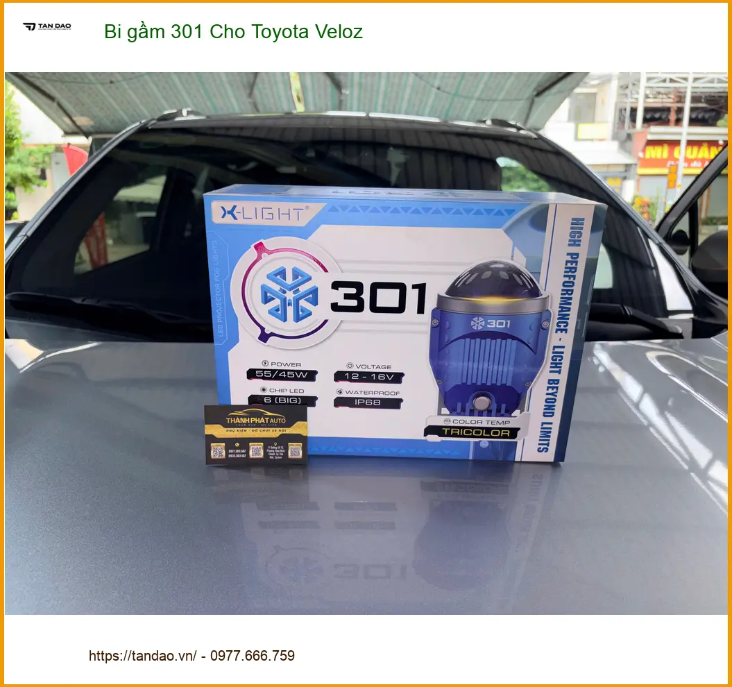 Anh Dũng độ bi gầm 301 cho Toyota Veloz tại Quận 2 vì đèn xe zin yếu khi đi đường xa. ảnh thực tế 3
