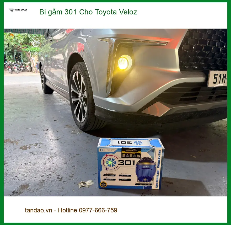 Anh Dũng độ bi gầm 301 cho Toyota Veloz tại Quận 2 vì đèn xe zin yếu khi đi đường xa. ảnh thực tế 4