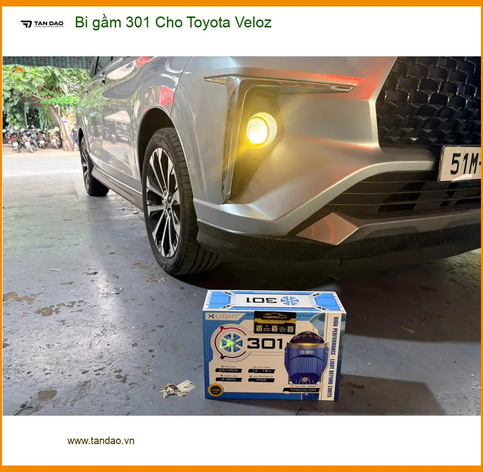 Chú Bách lắp Bi gầm 301 Toyota Veloz tăng sáng ban đêm tại Quận 8