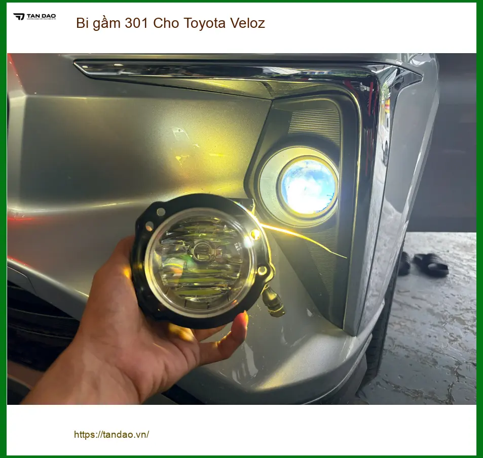 Anh Quang độ bi gầm 301 cho Toyota Veloz Quận 3 vì đèn zin không đủ sáng khi đi đêm ảnh thực tế 3