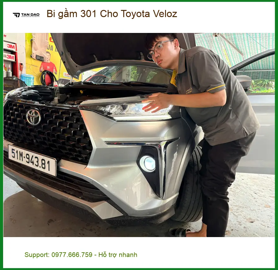 Chú Bách lắp Bi gầm 301 Toyota Veloz tăng sáng ban đêm tại Quận 8 ảnh thực tế 4