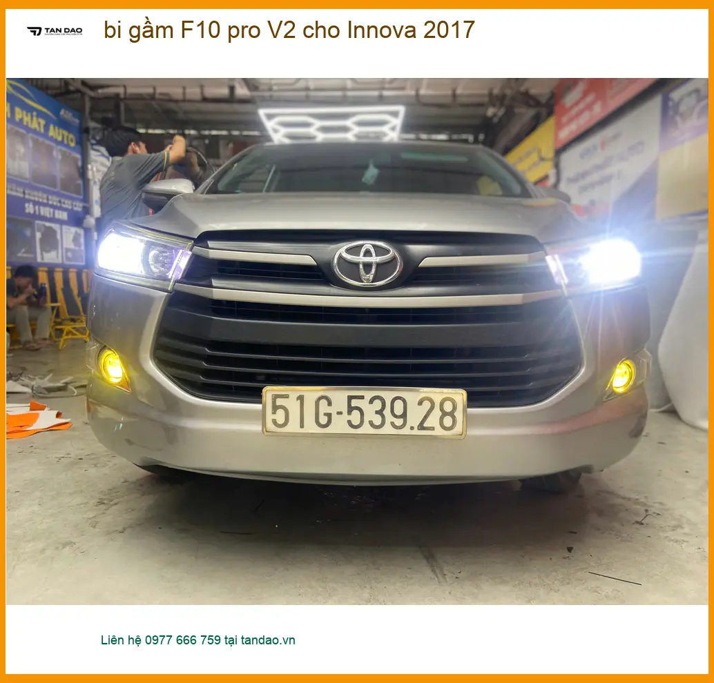Anh Khang lắp bi gầm F10 pro V2 cho Innova 2017 Quận 3, tăng sáng đêm ảnh thực tế 2