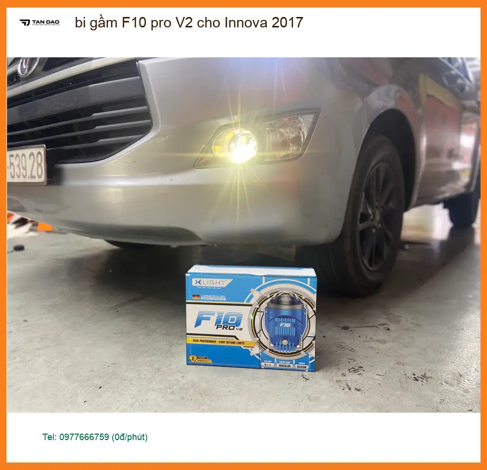 Anh Khang lắp bi gầm F10 pro V2 cho Innova 2017 Quận 3, tăng sáng đêm ảnh thực tế 3