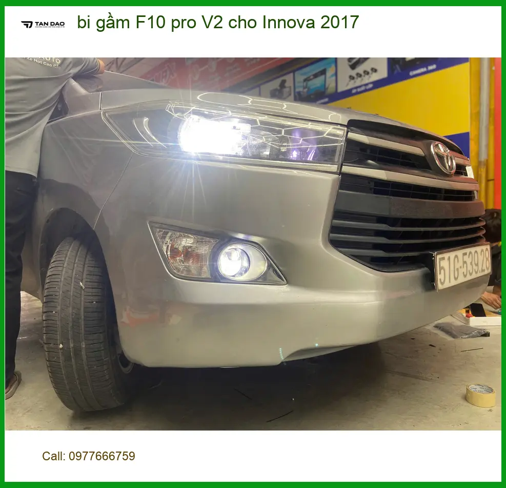 Anh Khải lắp bi gầm F10 pro V2 cho Innova 2017 ở Hóc Môn đi đêm an toàn hơn ảnh thực tế 2