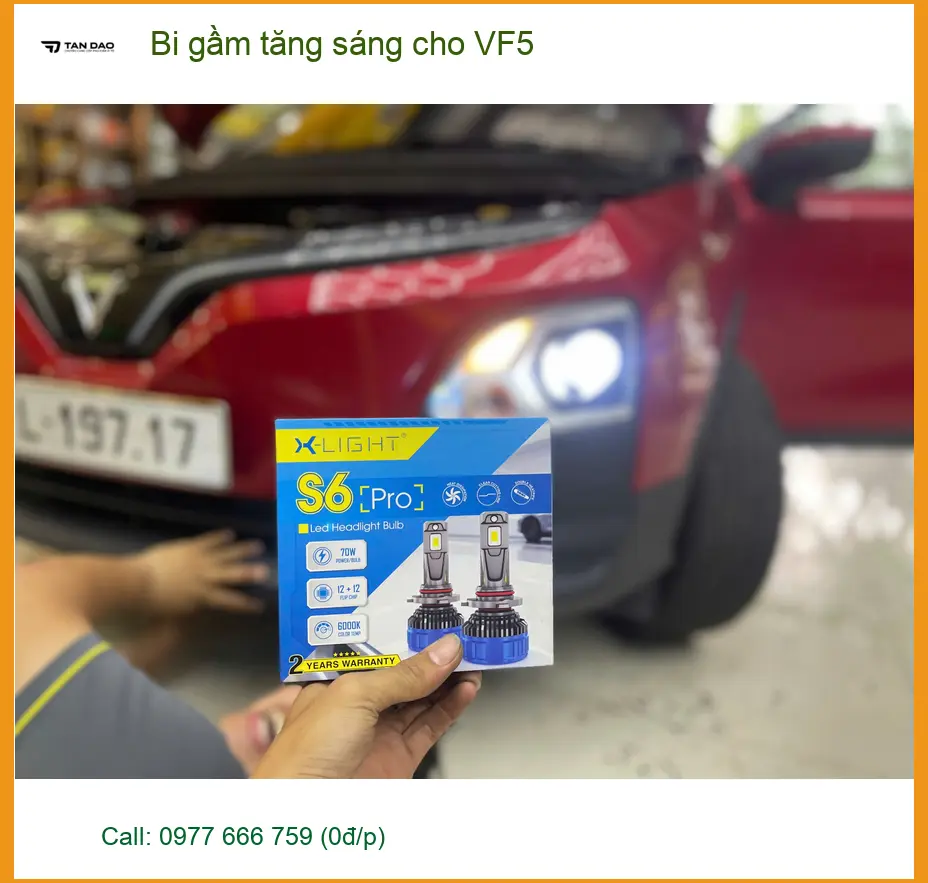 Chị Loan nâng cấp bi gầm tăng sáng cho VF5 tại Bình Tân vì đèn zin yếu ảnh thực tế 2