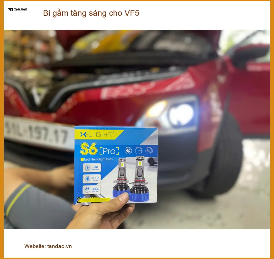 Anh Kiên độ bi gầm tăng sáng cho VF5 Quận 6 vì đèn xe yếu khi đi đêm đường trường ảnh thực tế 3