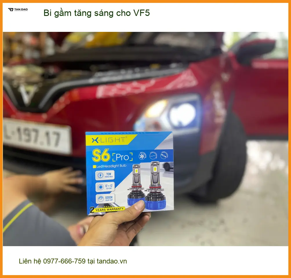 Anh Kiên độ bi gầm tăng sáng cho VF5 Quận 6 vì đèn xe yếu khi đi đêm đường trường ảnh thực tế 4