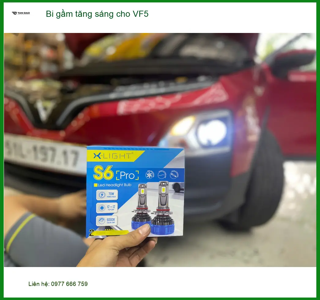 Anh Khang độ bi gầm tăng sáng cho VinFast VF5 tại Thủ Đức để đi đêm an toàn hơn