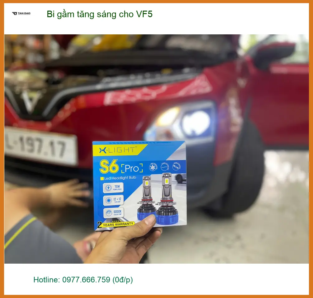 Anh Khang độ bi gầm tăng sáng cho VinFast VF5 tại Thủ Đức để đi đêm an toàn hơn ảnh thực tế 2