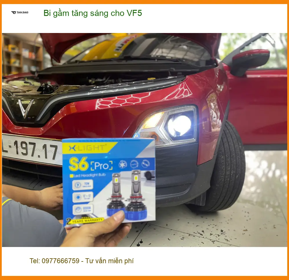 Anh Khang độ bi gầm tăng sáng cho VinFast VF5 tại Thủ Đức để đi đêm an toàn hơn ảnh thực tế 3