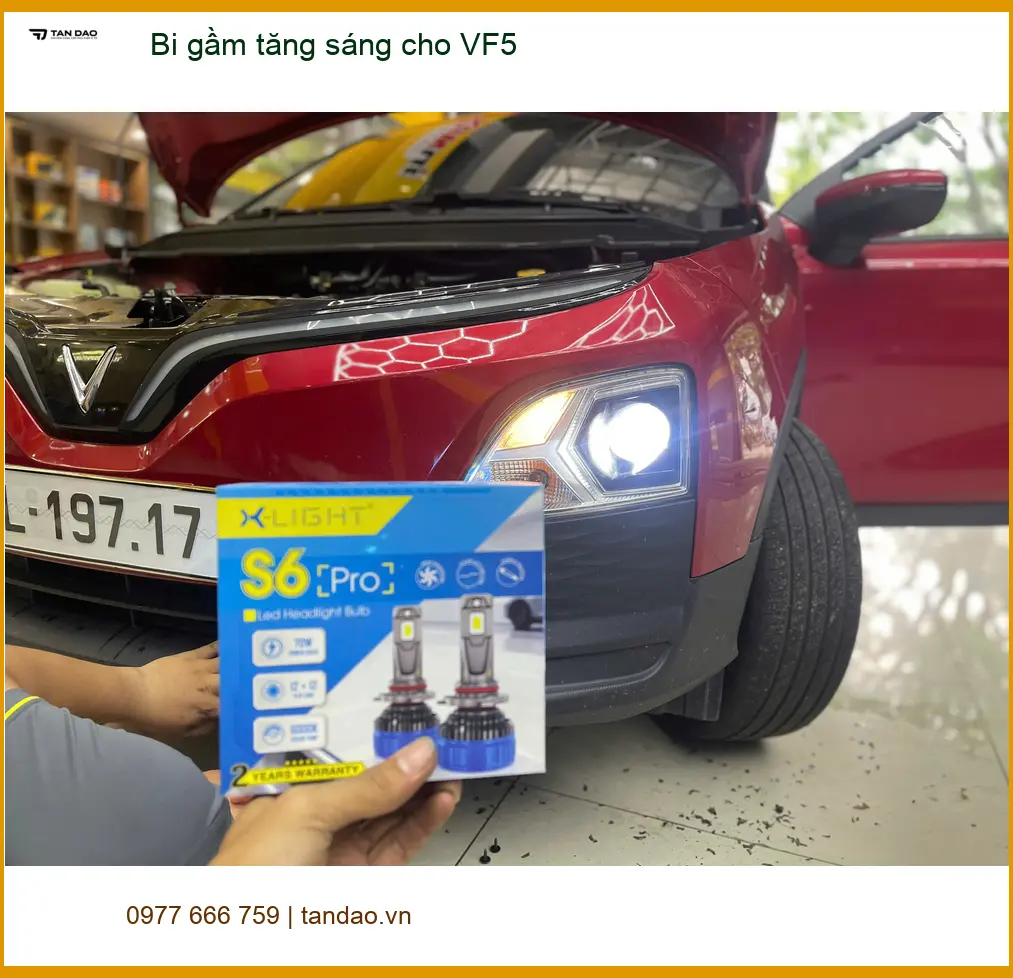 Anh Khang lắp bi gầm tăng sáng cho VinFast VF5 ở Quận Bình Thạnh ảnh thực tế 4
