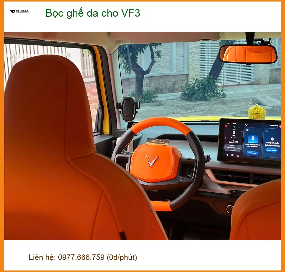 Anh Quang bọc ghế da cho VinFast VF3 tại Quận Tân Phú muốn đổi mới không gian lái xe ảnh thực tế 3