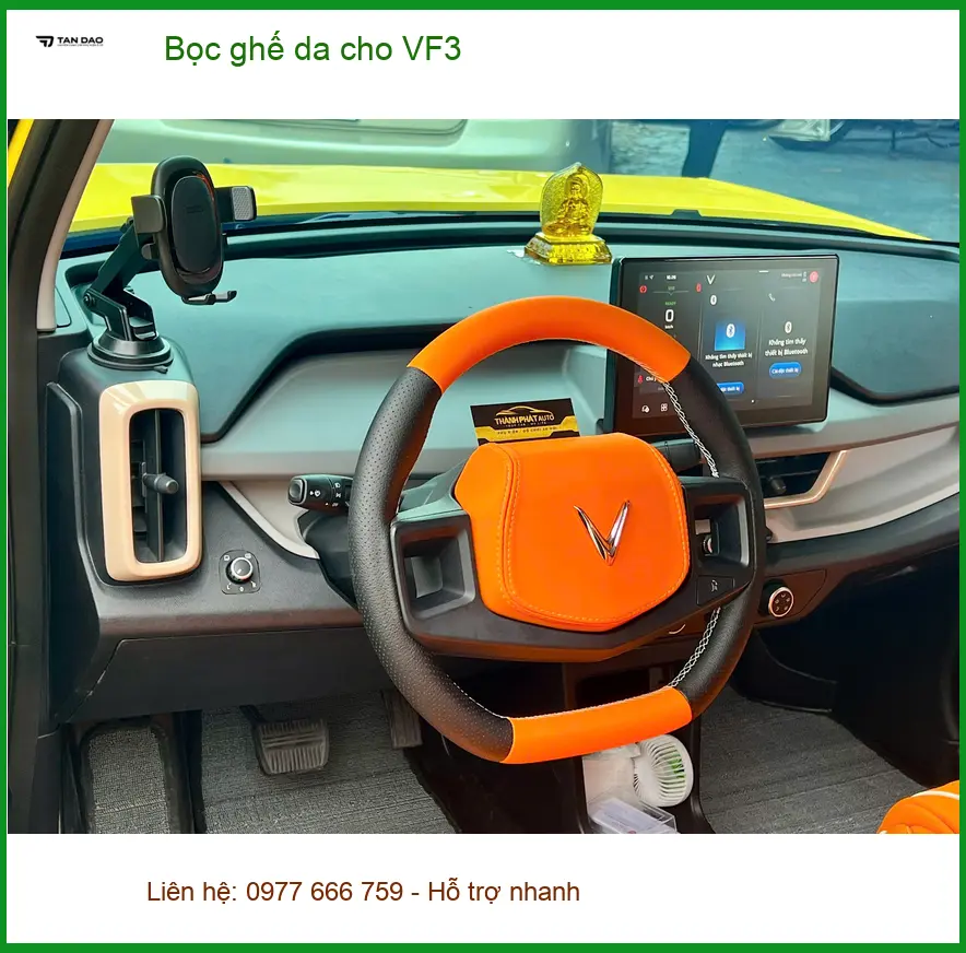 Anh Quang bọc ghế da cho VinFast VF3 tại Quận Tân Phú muốn đổi mới không gian lái xe ảnh thực tế 4