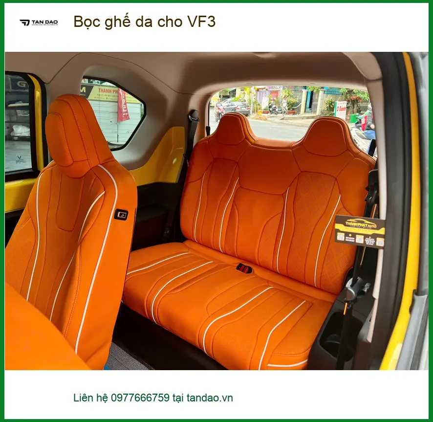 Chị Thảo bọc ghế da cho VinFast VF3 tại Quận 8 để nội thất xe thêm sang trọng ảnh thực tế 2