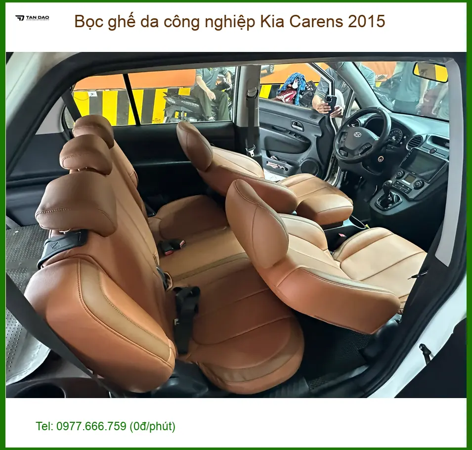 Dịch vụ Bọc ghế da công nghiệp Kia Carens 2015 Quận 4 chính hãng, uy tín ảnh thực tế 3