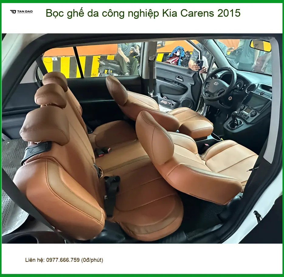 Anh Tấn bọc ghế da công nghiệp Kia Carens 2015 tại Cần Giờ để nâng tầm không gian nội thất ảnh thực tế 3
