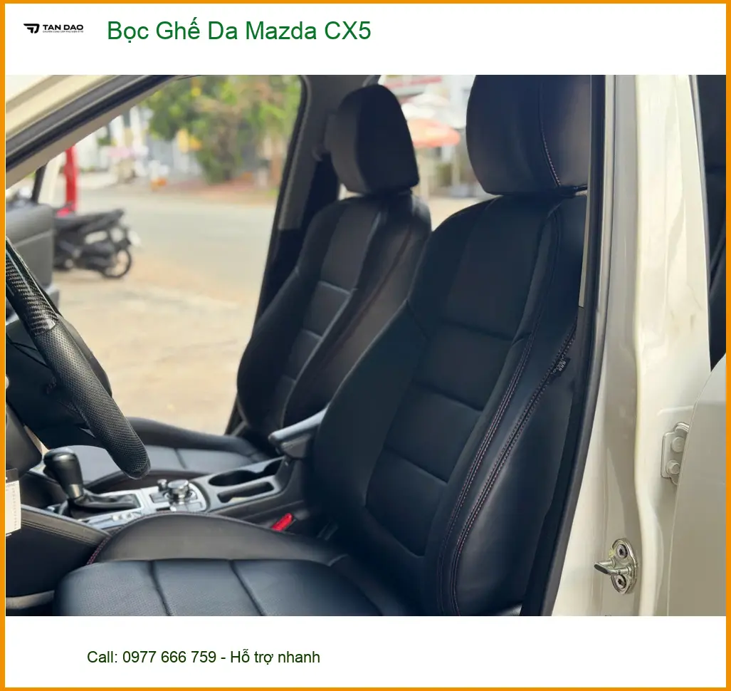 Chị Thảo bọc ghế da Mazda CX5 tại Quận 6 để nội thất xe sang trọng hơn ảnh thực tế 2