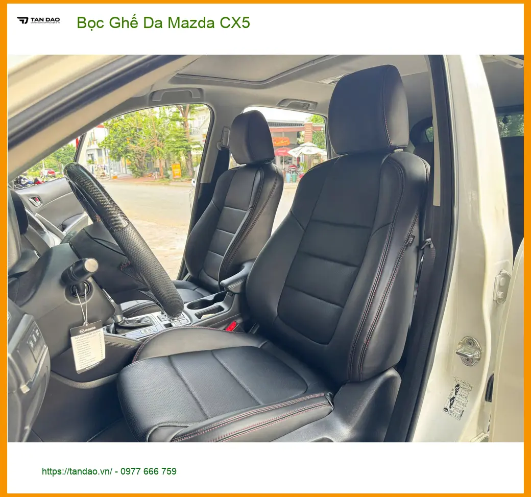 Chị Thảo bọc ghế da Mazda CX5 tại Quận 6 để nội thất xe sang trọng hơn ảnh thực tế 3