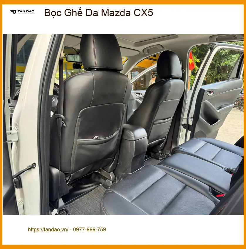 Chị Thảo bọc ghế da Mazda CX5 tại Quận 6 để nội thất xe sang trọng hơn ảnh thực tế 4
