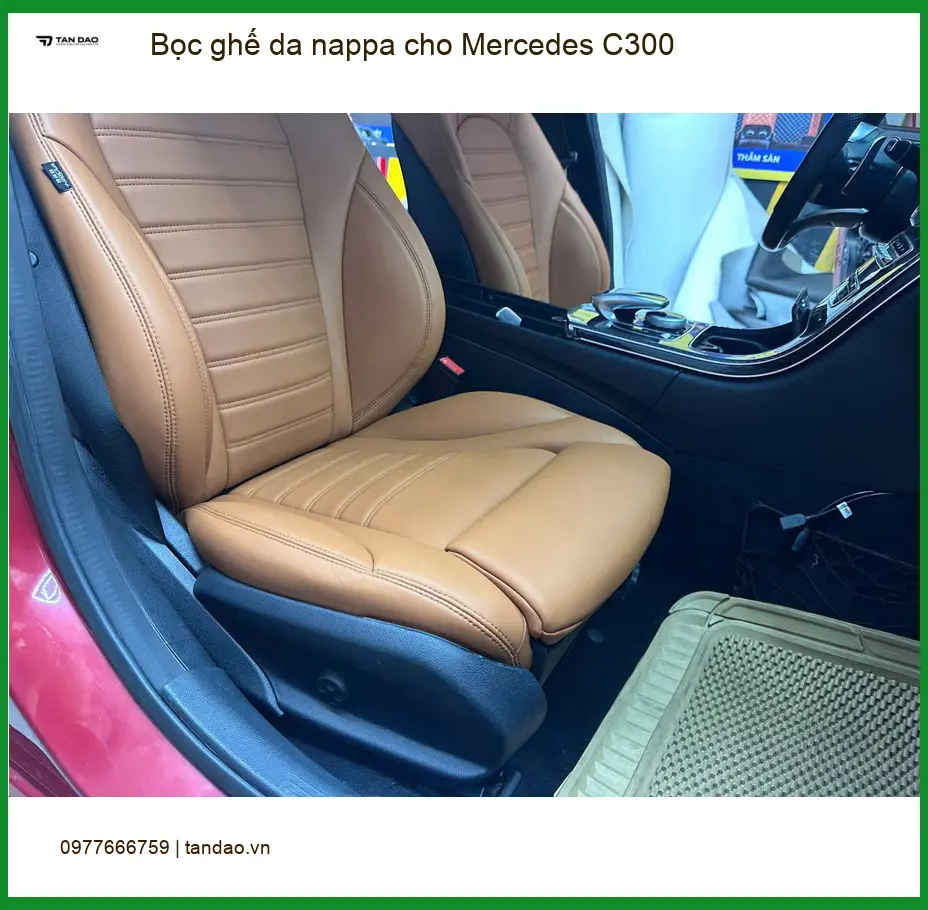 Chị Thùy bọc ghế da Nappa cho Mercedes C300 vì nội thất cũ xuống cấp tại Củ Chi ảnh thực tế 4