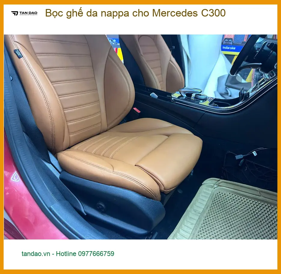 Chị Mai Anh bọc ghế da nappa cho Mercedes C300 tại Quận Bình Thạnh để tăng vẻ sang trọng ảnh thực tế 4