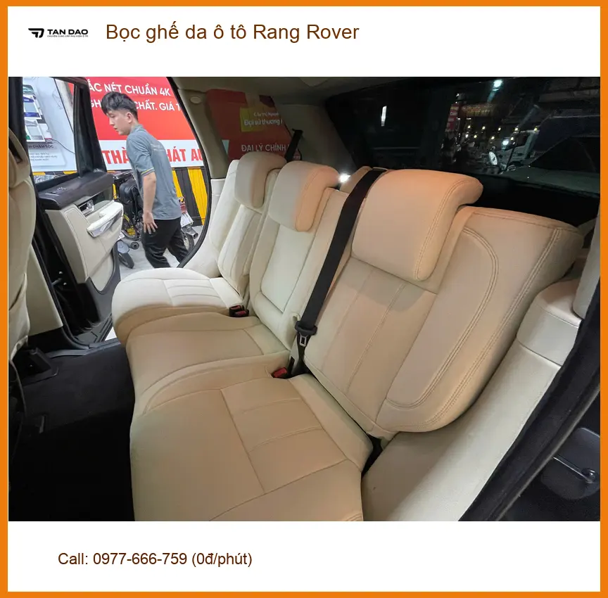 Cô Thảo bọc ghế da ô tô Rang Rover tại Hóc Môn cho nội thất thêm sang trọng ảnh thực tế 3