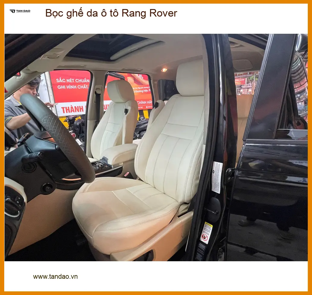 Anh Thắng bọc ghế da ô tô Rang Rover ở Bình Chánh vì ghế cũ sờn rách ảnh thực tế 4
