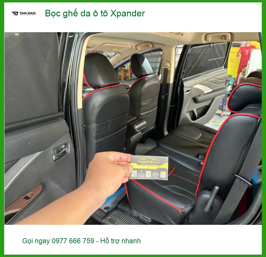 Cô Diễm bọc ghế da ô tô Xpander Quận 9 để nội thất xe thêm phần sang trọng