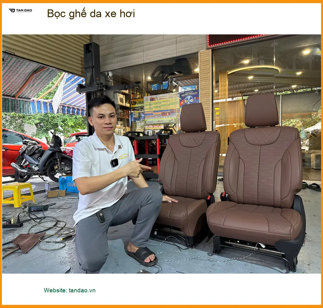 Chú Phi bọc ghế da xe hơi Hyundai Elantra tại Quận Huyện Củ Chi để nội thất sạch đẹp ảnh thực tế 5